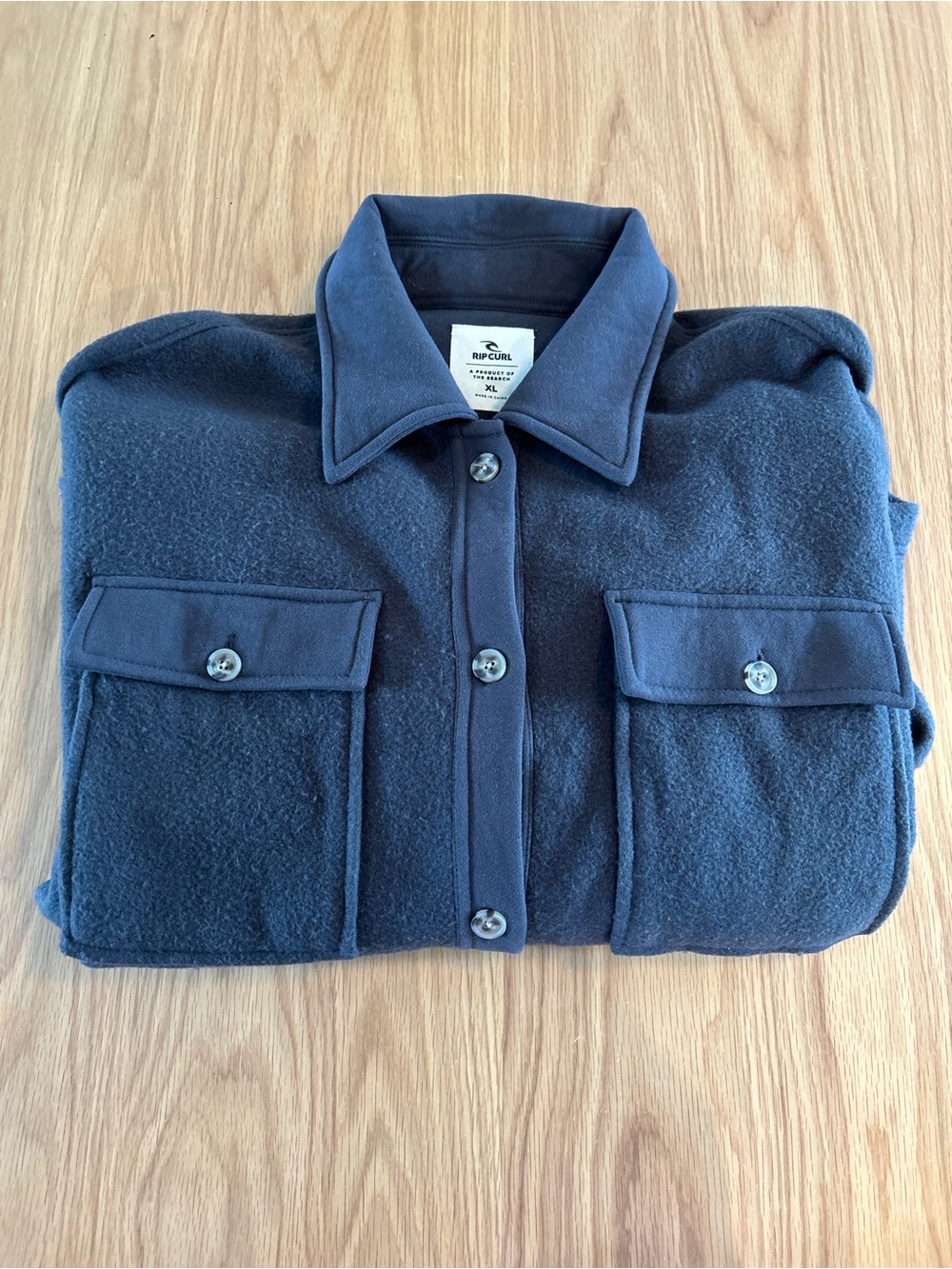 Rip Curl High Tide Fleece Shacket - Washed Black Size XL